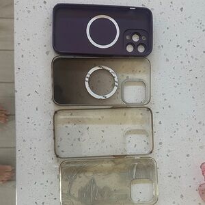 Purple and Clear Phone Case Bundle for apple 14 pro max